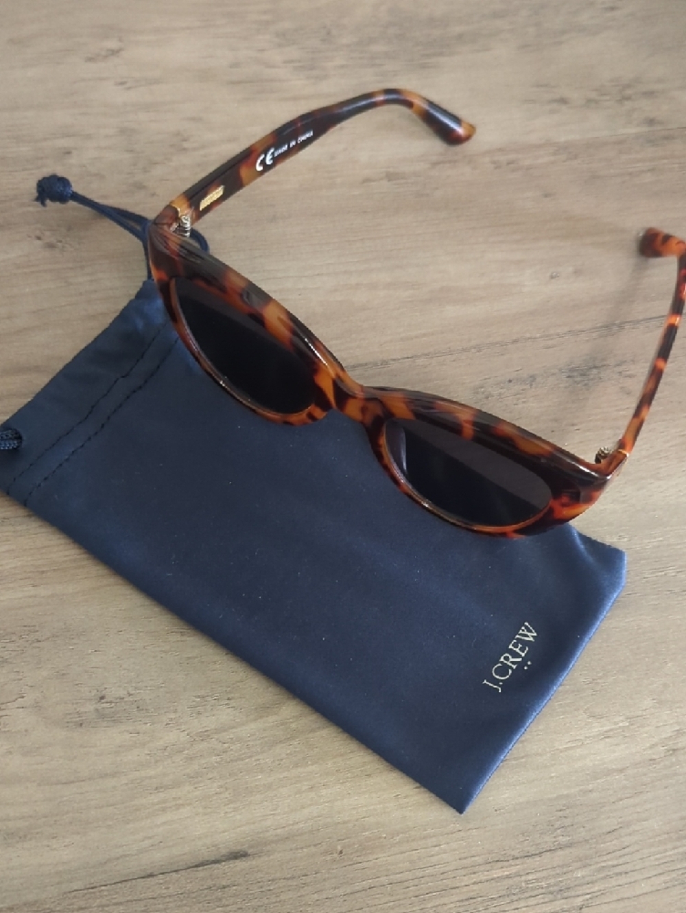 J. Crew Tortoiseshell Cat-Eye Sunglasses - Brown Tortoise with Dark Lenses - Picture 2 of 4